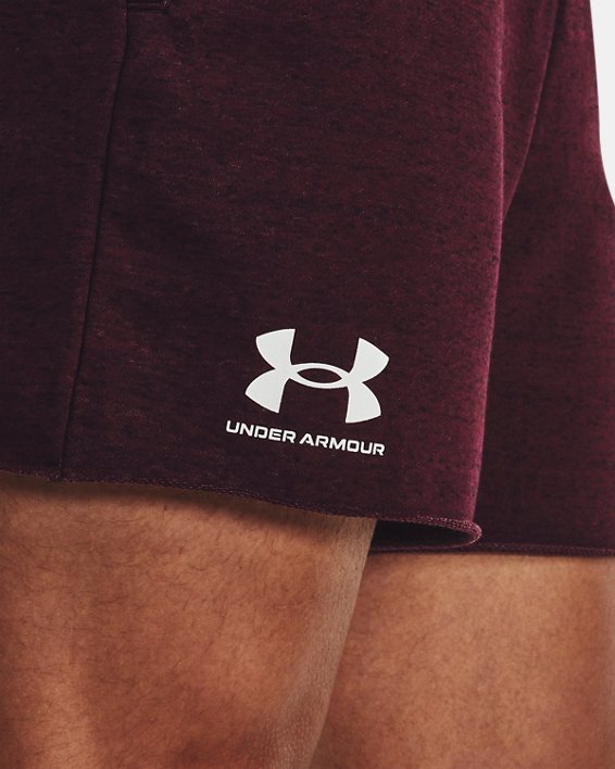 Men's UA Rival Terry 6" Shorts in Maroon image number 3